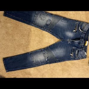 Blue biker jeans